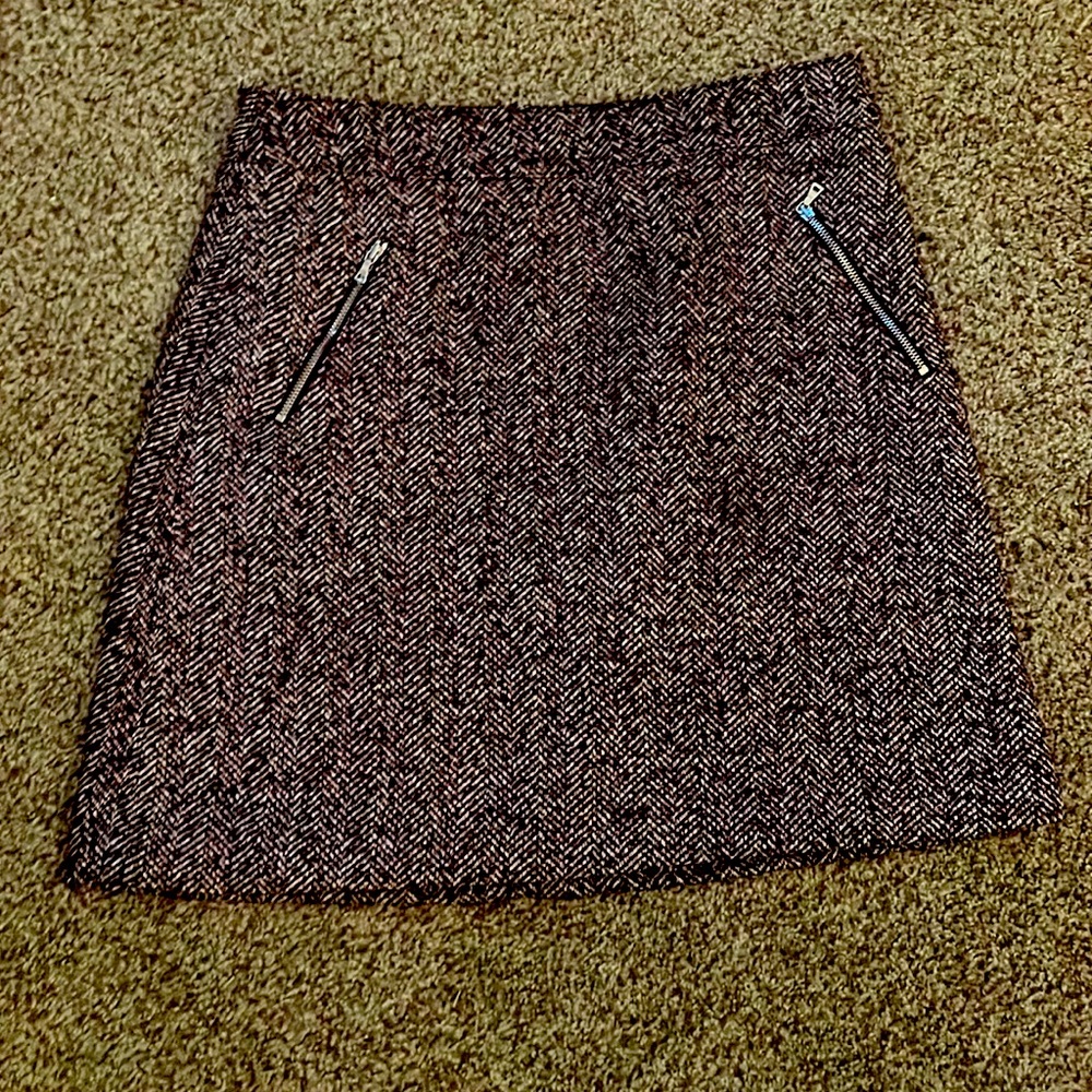 Loft maroon tweed skirt